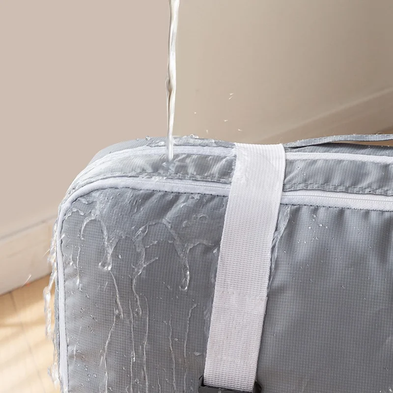 Expandable Compression Pouch for Travel Clothes Down Jacket Waterproof Storage Bag, Size L - Black