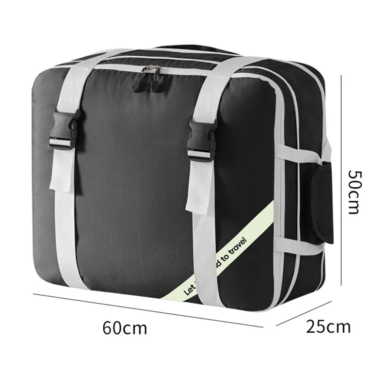 Expandable Compression Pouch for Travel Clothes Down Jacket Waterproof Storage Bag, Size L - Black