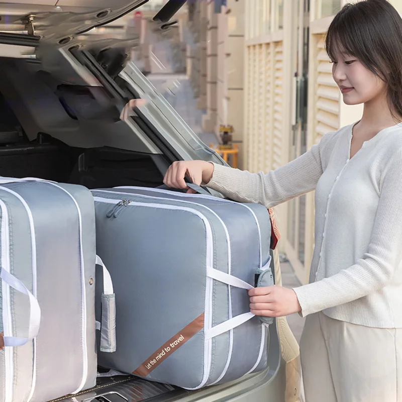 Expandable Compression Pouch for Travel Clothes Down Jacket Waterproof Storage Bag, Size L - Black