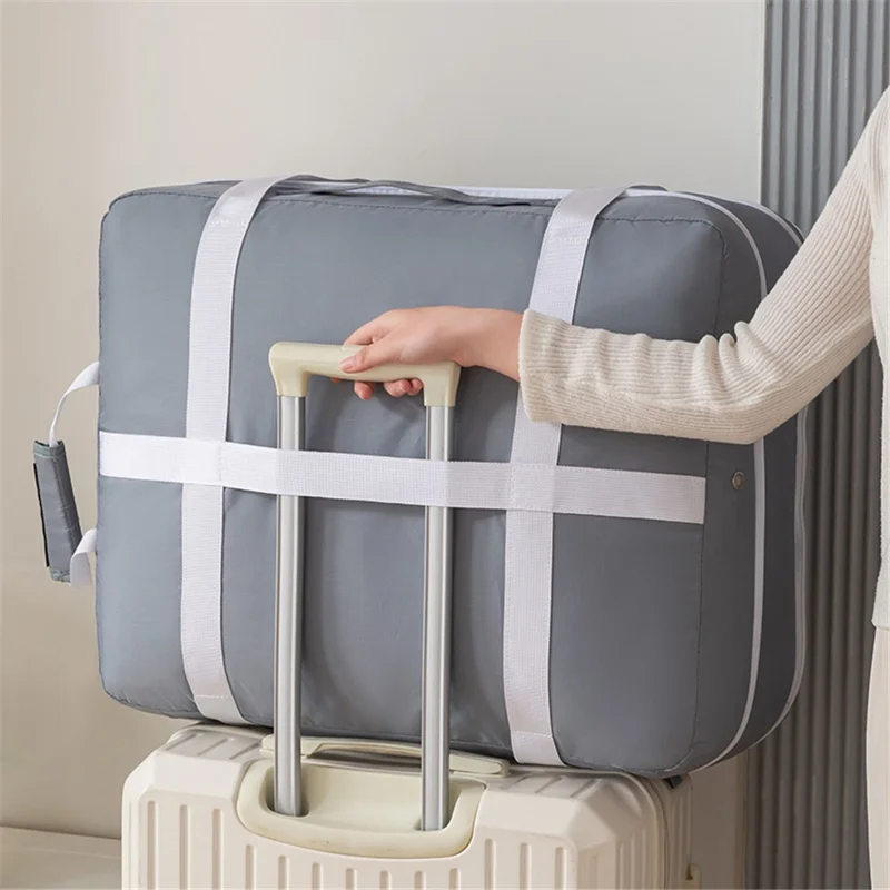 Expandable Compression Pouch for Travel Clothes Down Jacket Waterproof Storage Bag, Size L - Black