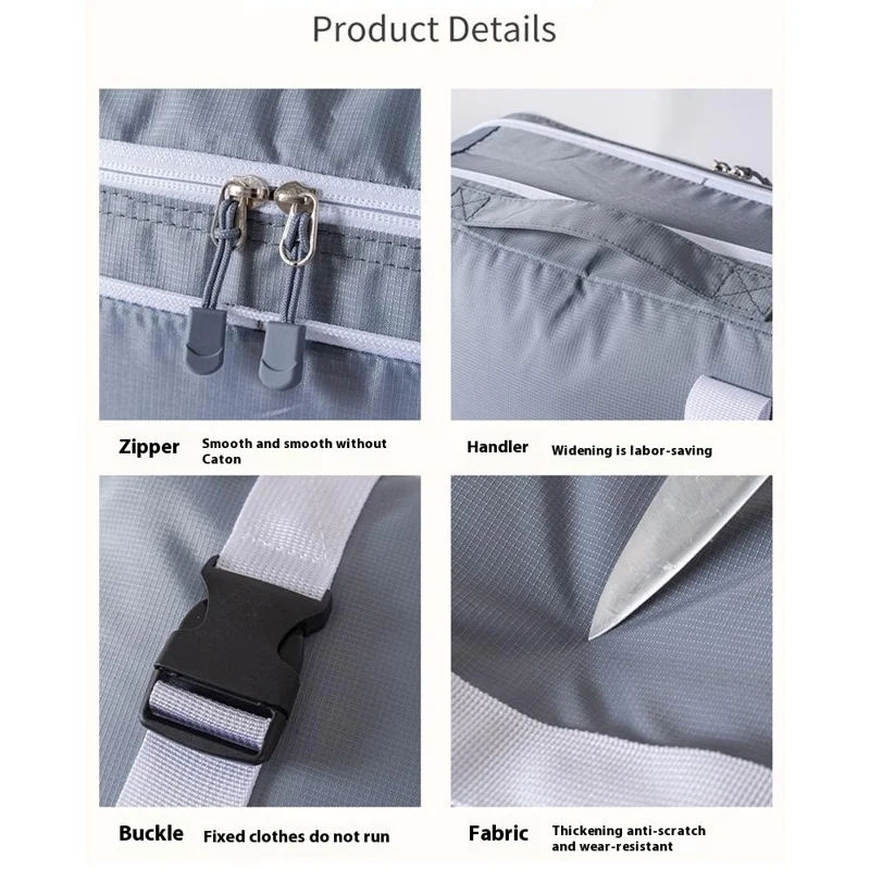 Expandable Compression Pouch for Travel Clothes Down Jacket Waterproof Storage Bag, Size L - Black