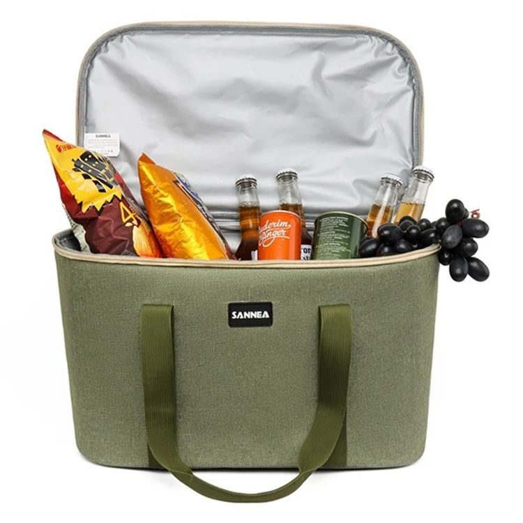 SANNE 21115 28L Outdoor Picnic Bag Oxford Fabric Work Lunch Bag Insulated Cooler Tote Bags for Camping