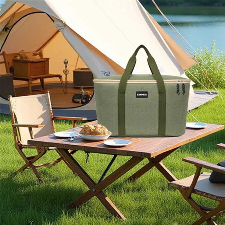 SANNE 21115 28L Outdoor Picnic Bag Oxford Fabric Work Lunch Bag Insulated Cooler Tote Bags for Camping