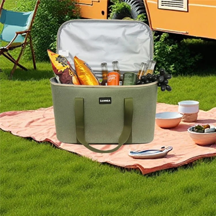 SANNE 21115 28L Outdoor Picnic Bag Oxford Fabric Work Lunch Bag Insulated Cooler Tote Bags for Camping