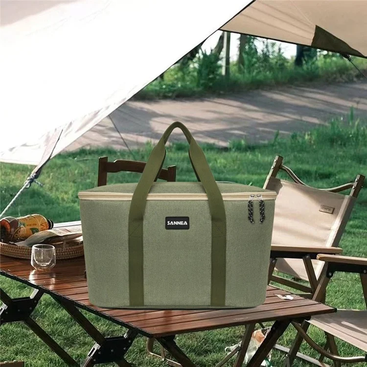 SANNE 21115 28L Outdoor Picnic Bag Oxford Fabric Work Lunch Bag Insulated Cooler Tote Bags for Camping