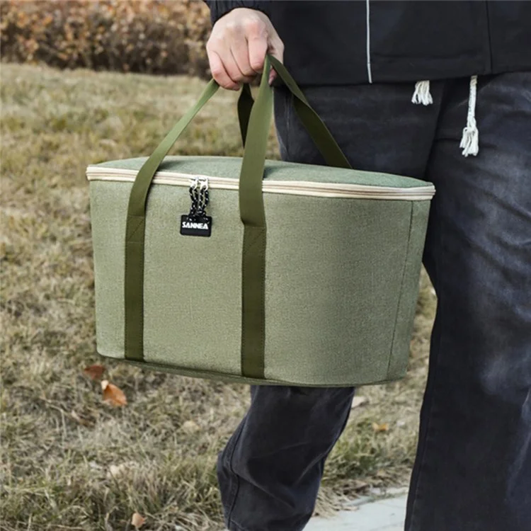 SANNE 21115 28L Outdoor Picnic Bag Oxford Fabric Work Lunch Bag Insulated Cooler Tote Bags for Camping