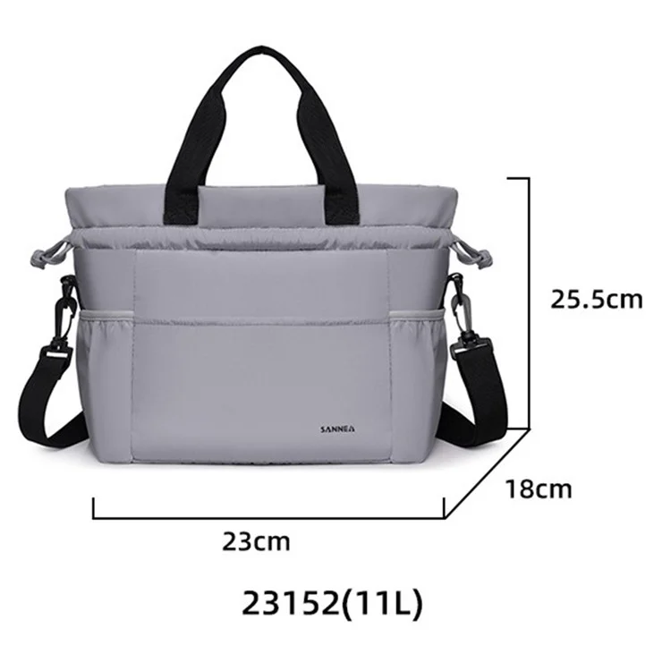 SANNE 23152 Borsa termica per il pranzo in nylon da 11 L, Borsa a tracolla isolata per il lavoro e i viaggi, Leggera e portatile, Borsa con più scomparti - Nero