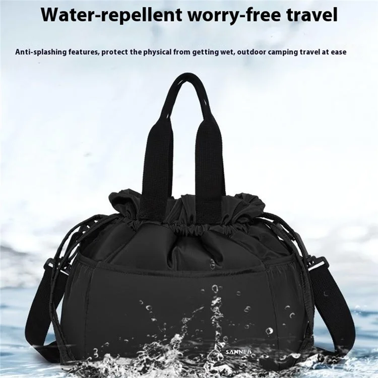 SANNE 23152 Borsa termica per il pranzo in nylon da 11 L, Borsa a tracolla isolata per il lavoro e i viaggi, Leggera e portatile, Borsa con più scomparti - Nero