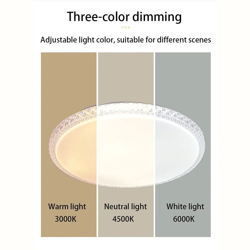 Single Layer 60cm Round 48W Stepless Dimming Starry Sky LED Ceiling Light Modern Luxury Living Room Lamp