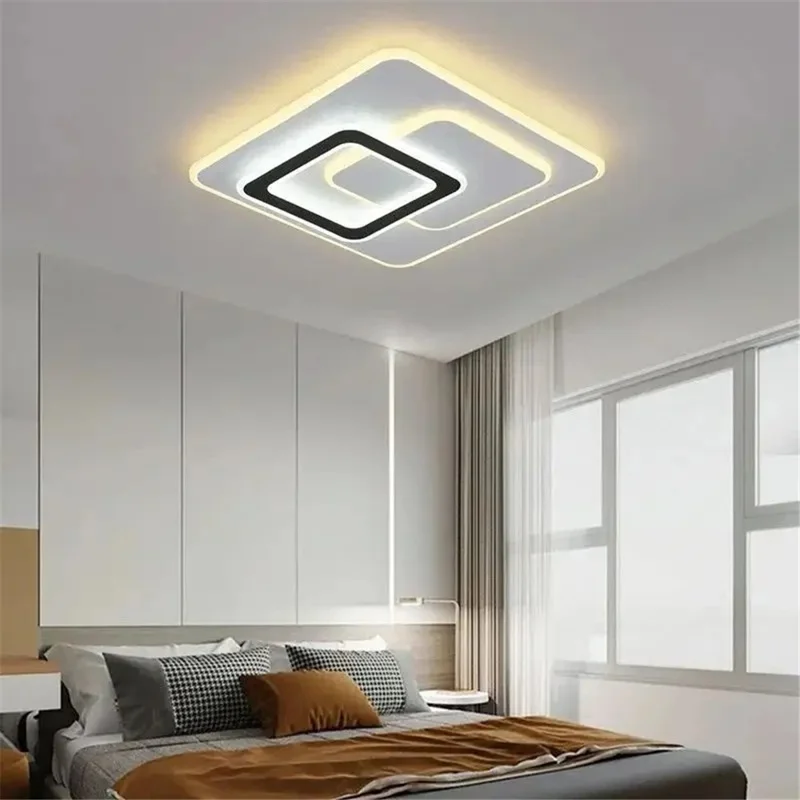48x48cm 60W Stepless Dimming Ceiling Light with Remote Control Living Room Bedroom High-End Square Lamp