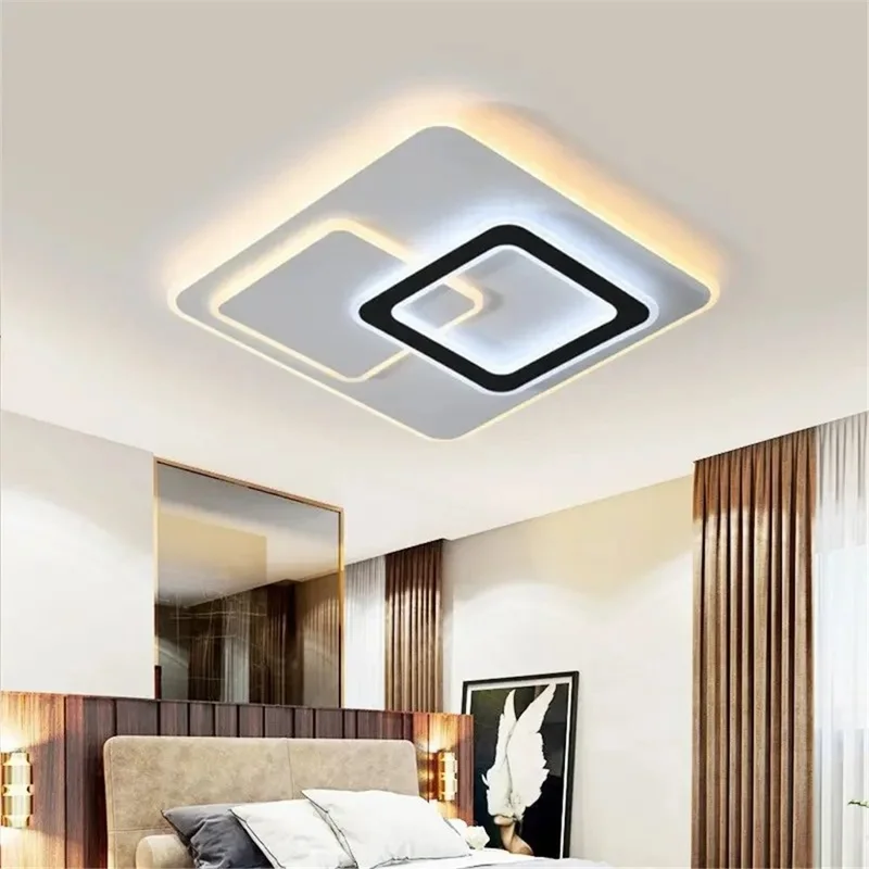 48x48cm 60W Stepless Dimming Ceiling Light with Remote Control Living Room Bedroom High-End Square Lamp