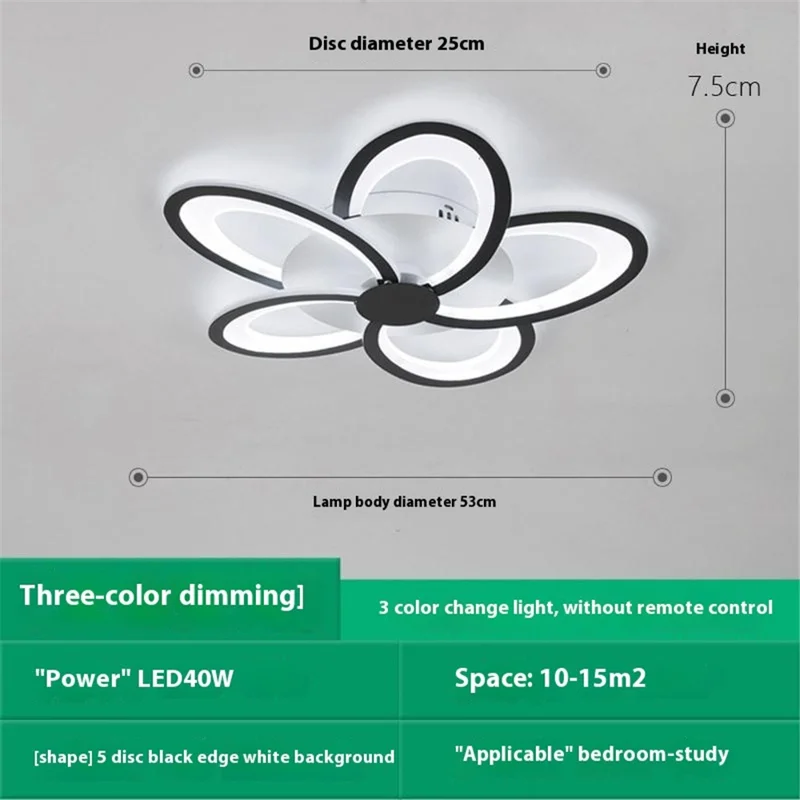 5 Heads Floral Shape LED Ceiling Light APP / Remote Control Modern Ceiling Lamp for Dining Room