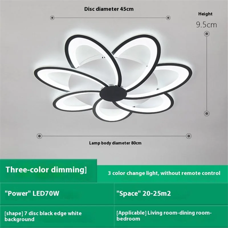 7 Heads Floral Shape LED Ceiling Light APP / Remote Control Modern Ceiling Lamp for Dining Room