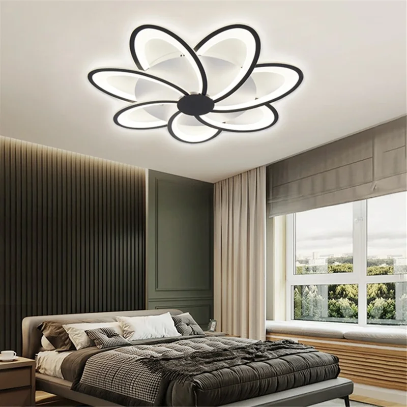7 Heads Floral Shape LED Ceiling Light APP / Remote Control Modern Ceiling Lamp for Dining Room
