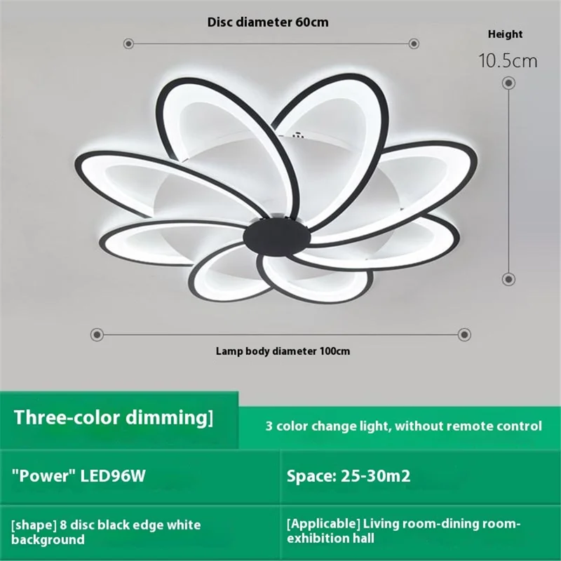 8 Heads Floral Shape LED Ceiling Light APP / Remote Control Modern Ceiling Lamp for Dining Room