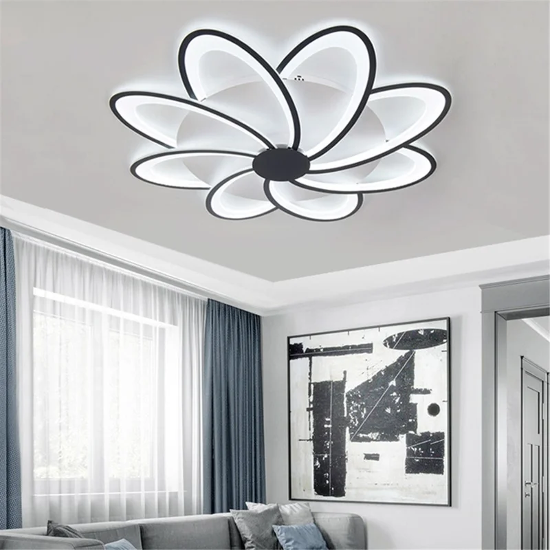 8 Heads Floral Shape LED Ceiling Light APP / Remote Control Modern Ceiling Lamp for Dining Room