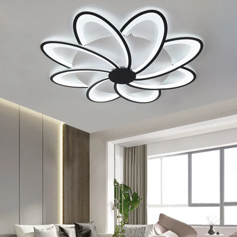 8 Heads Floral Shape LED Ceiling Light APP / Remote Control Modern Ceiling Lamp for Dining Room