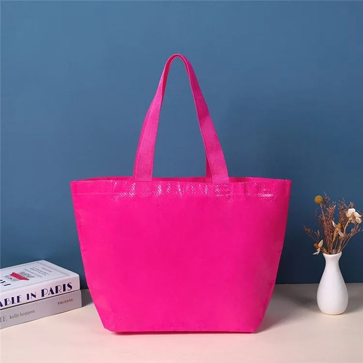Sac cabas 80 x 45 x 19 cm en PP tressé, multifonction, couleur rose vif à la mode - Rose