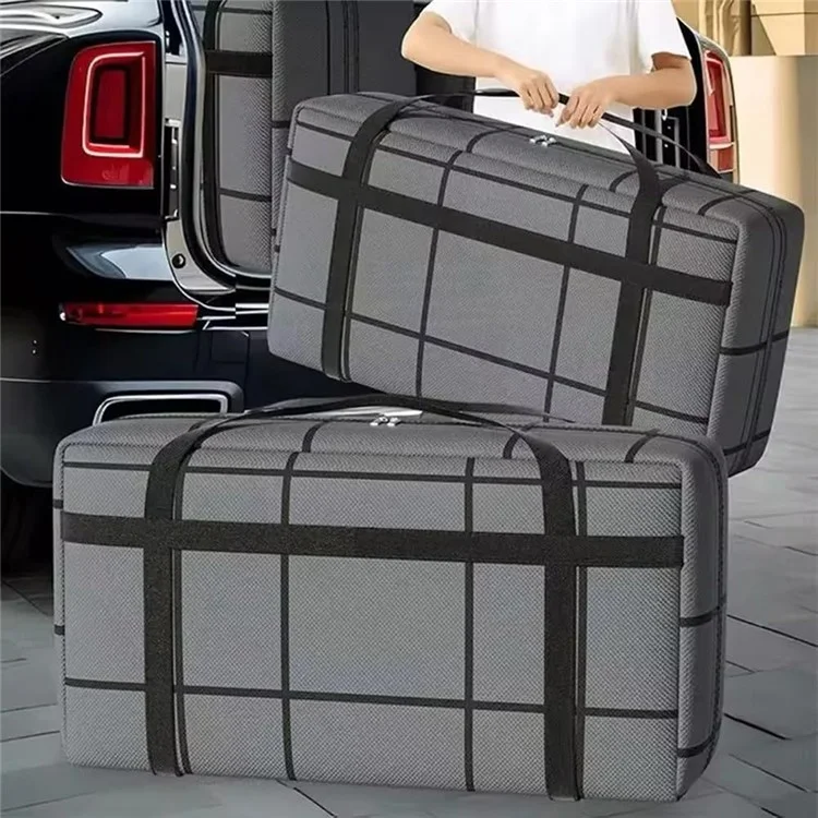 55x23x35cm Thicken Striped Non Woven Fabric Storage Bag for Moving Packing Travel Luggage Organizer, Size M