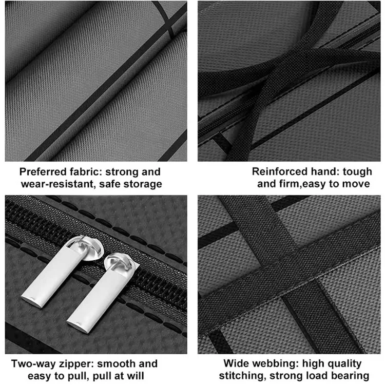 55x23x35cm Thicken Striped Non Woven Fabric Storage Bag for Moving Packing Travel Luggage Organizer, Size M
