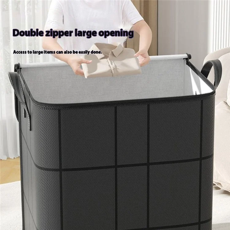 Non Woven Fabric Storage Bag with Dual Handles Foldable Organizer for Home Organization, Size S