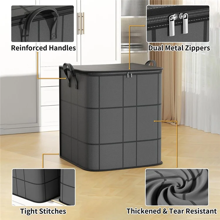 Non Woven Fabric Storage Bag with Dual Handles Foldable Organizer for Home Organization, Size S