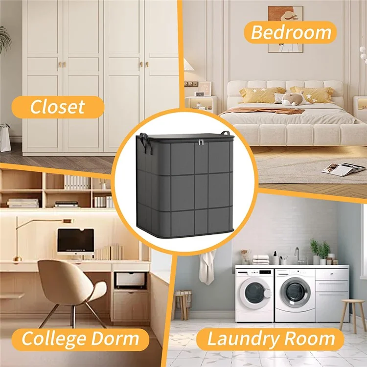 Non Woven Fabric Storage Bag with Dual Handles Foldable Organizer for Home Organization, Size S