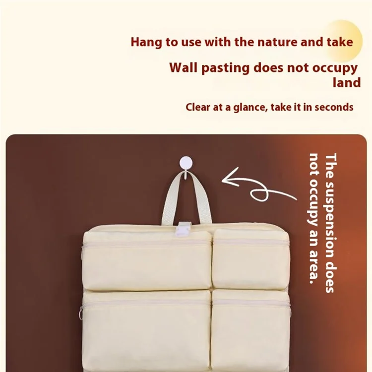 1010 Multifunction Hanging Travel Organizer Bag Foldable Luggage Packing Cube for Suitcase Storage - Apricot