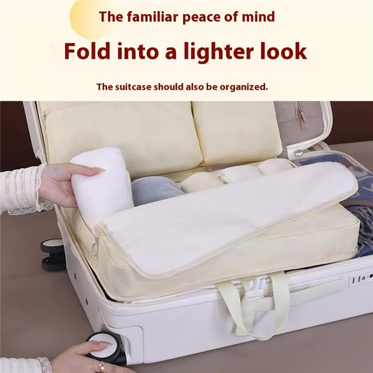 1010 Multifunction Hanging Travel Organizer Bag Foldable Luggage Packing Cube for Suitcase Storage - Apricot