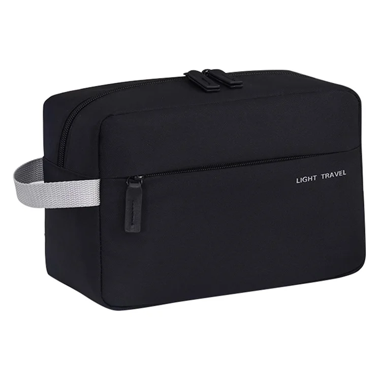 4038 For Men Portable Travel Toiletry Bag Oxford Cloth Waterproof Foldable Cosmetic Organizer, Size L - Black