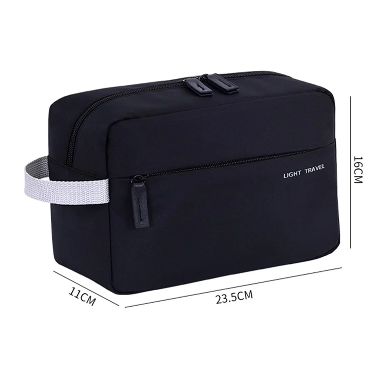 4038 For Men Portable Travel Toiletry Bag Oxford Cloth Waterproof Foldable Cosmetic Organizer, Size L - Black