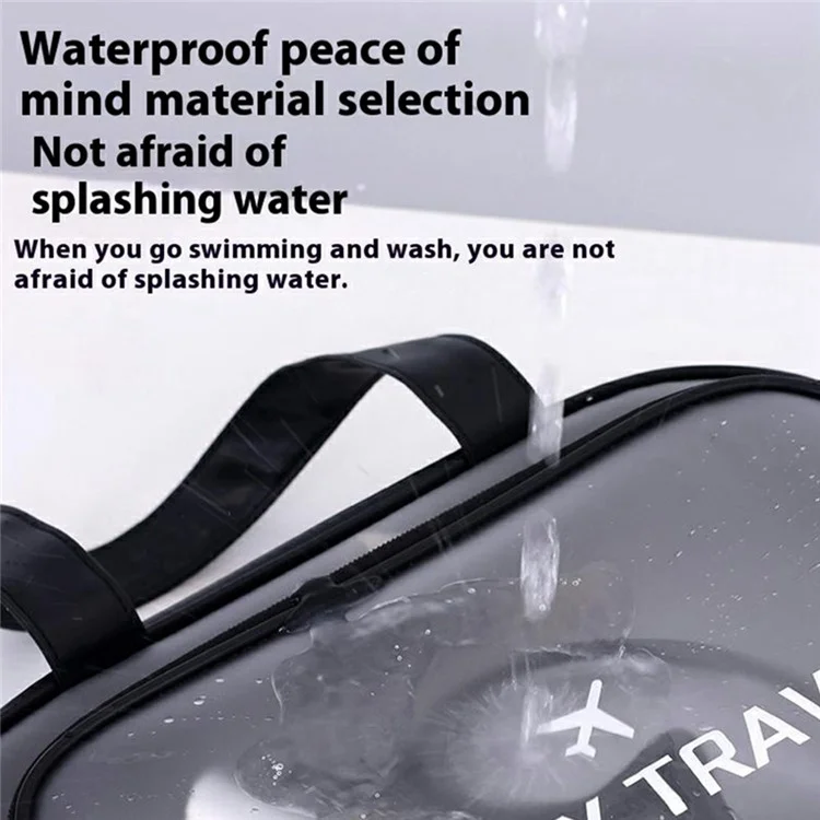 9015 PU Leather+PVC Dual Layer Travel Fitness Swimming Gym Bag Waterproof Toiletry Bag with Shoe Compartment - Green