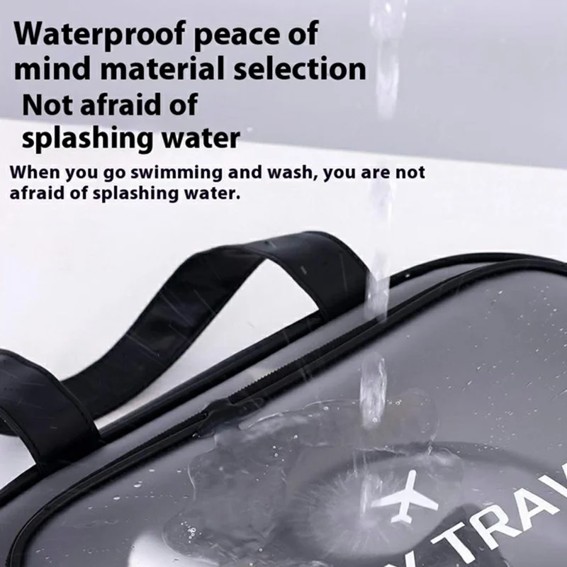 9015 PU Leather+PVC Dual Layer Travel Fitness Swimming Gym Bag Waterproof Toiletry Bag with Shoe Compartment - Apricot