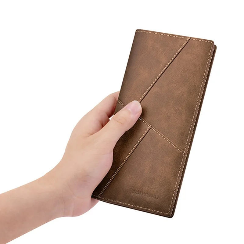 BANYANU N2042 Portafoglio in Pelle Bovina Top Grain con Multi Slot per Carte, Clip Sottile per Contanti con Blocco RFID - Khaki
