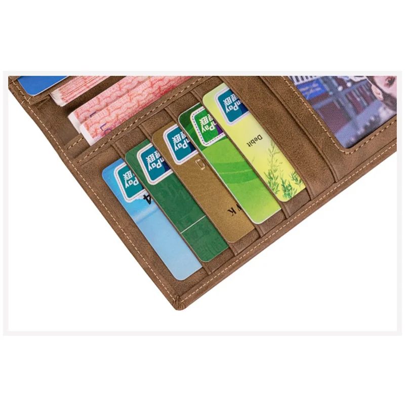BANYANU N2042 Portafoglio in Pelle Bovina Top Grain con Multi Slot per Carte, Clip Sottile per Contanti con Blocco RFID - Khaki