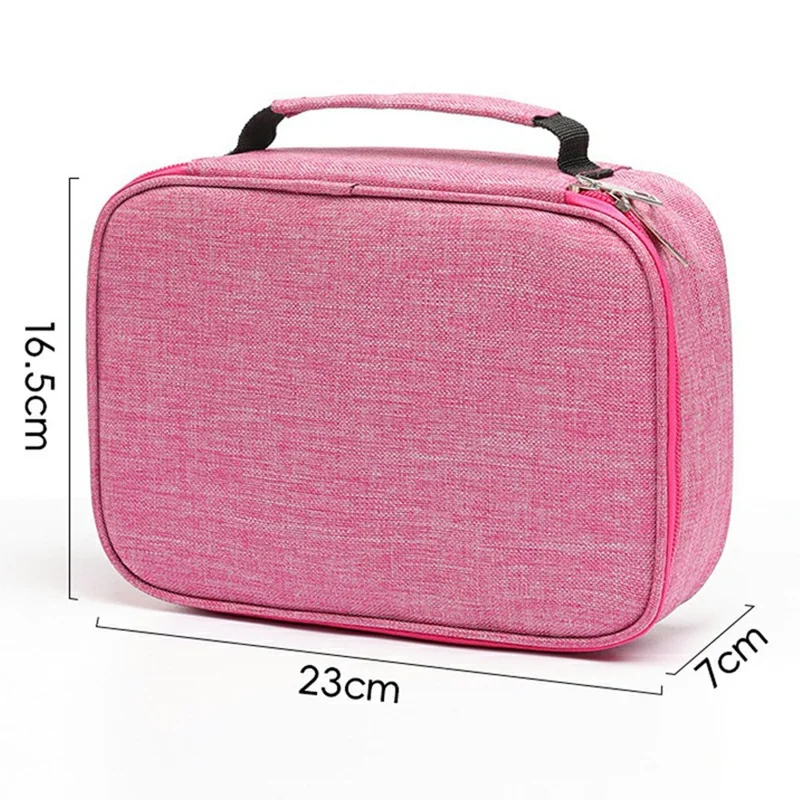 Colored Pencils Stationery Case 72 Slots Drawing Art Supplies Organizer Storage Bag with Handle - Pink