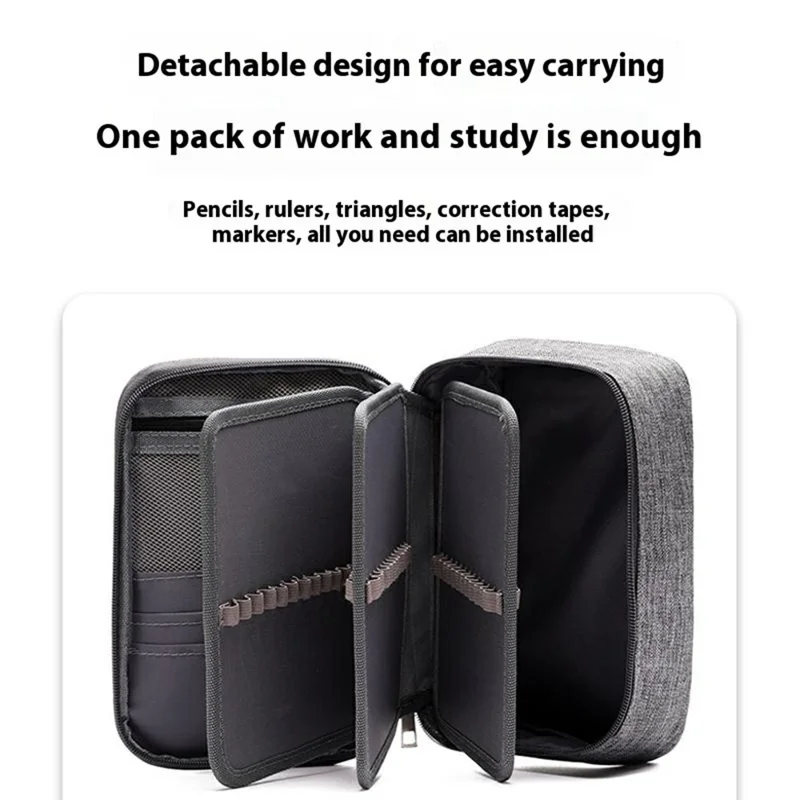 Colored Pencils Stationery Case 72 Slots Drawing Art Supplies Organizer Storage Bag with Handle - Pink