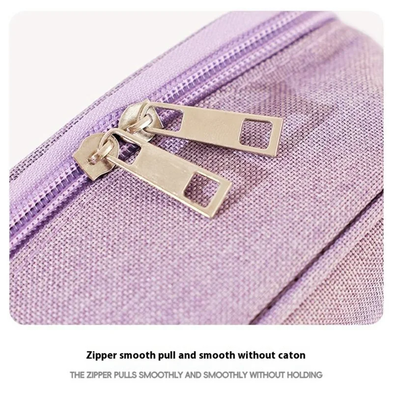 Colored Pencils Stationery Case 72 Slots Drawing Art Supplies Organizer Storage Bag with Handle - Purple