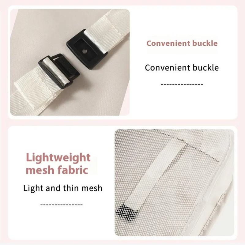 8Pcs / Set Portable Travel Business Trips Organizer Foldable Clothes Shoes Toiletry Storage Bags - Beige