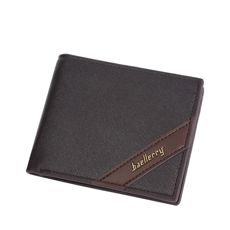 BAELLERRY D3066 RFID Blocking Zipper Wallet Business PU Leather Folding Money Bag - Coffee