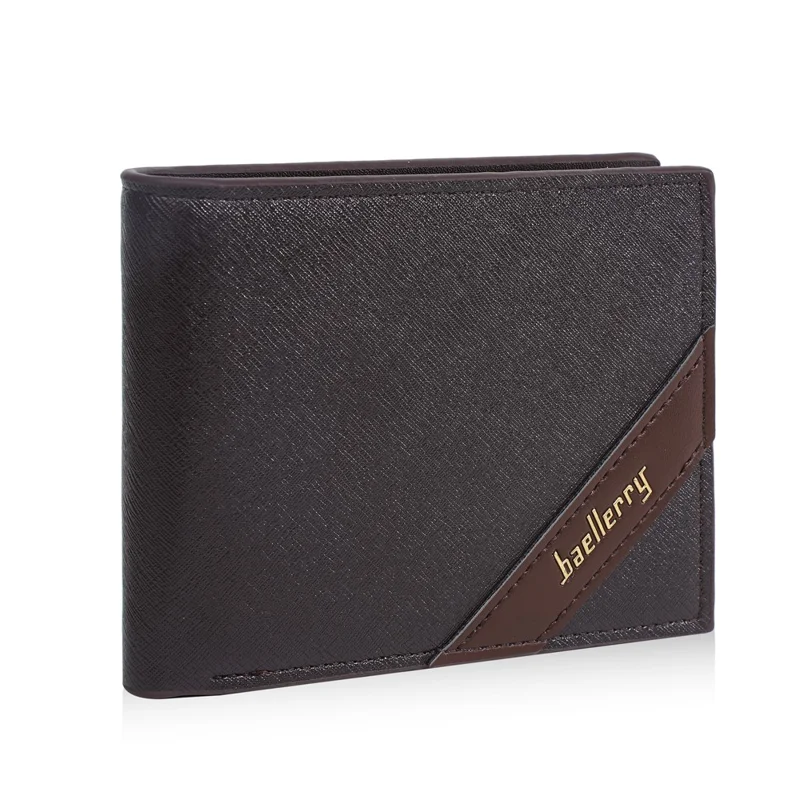 BAELLERRY D3066 RFID Blocking Zipper Wallet Business PU Leather Folding Money Bag - Coffee