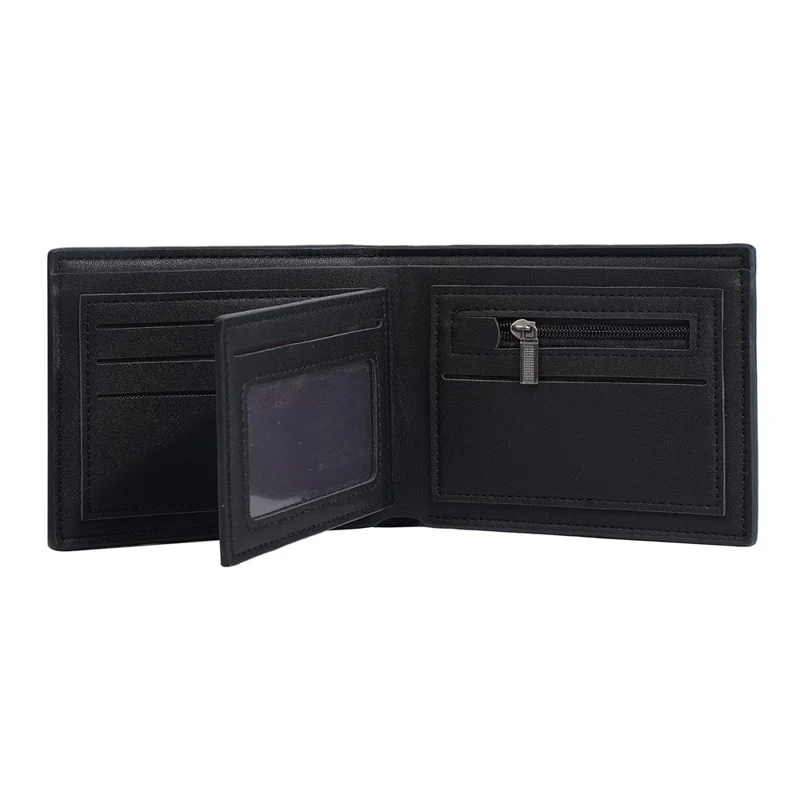 BAELLERRY D3066 RFID Blocking Zipper Wallet Business PU Leather Folding Money Bag - Black