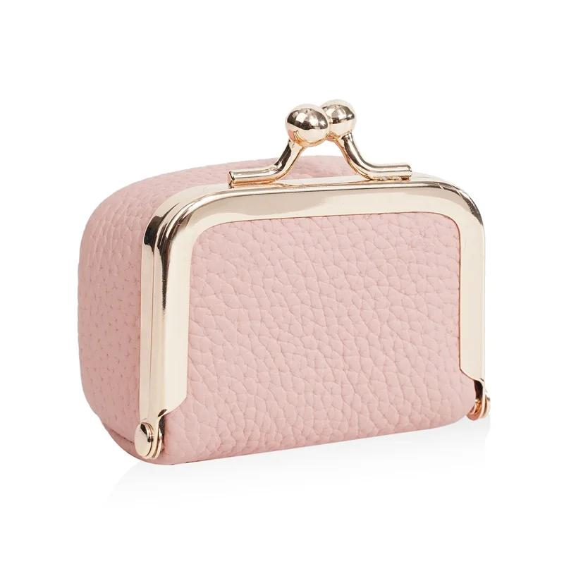 BAELLERRY D3069 Porta-Joias de Couro Bovino Genuíno para Brincos, Anéis e Colares - Organizador Mini Feminino Rosa