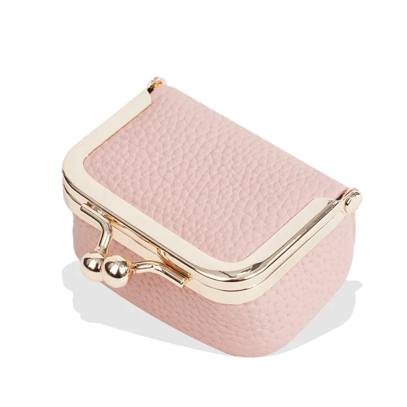 BAELLERRY D3069 Porta-Joias de Couro Bovino Genuíno para Brincos, Anéis e Colares - Organizador Mini Feminino Rosa