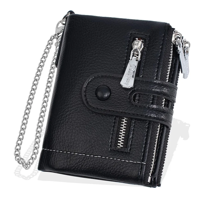 Carteira BAELLERRY D3262 Feminina Pequena de Couro Sintético com Zíper para Moedas - Preto