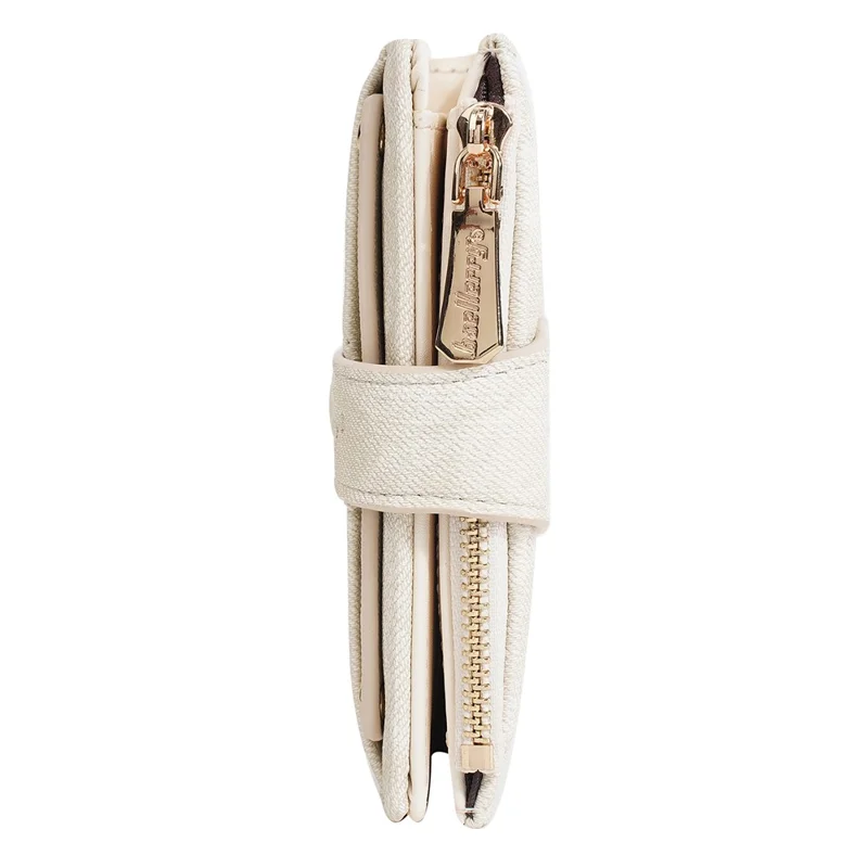 BAELLERRY N8354 Mini Geldbörse Kompakt Schlank Münzbörse Trendiges Design Faltbare Geldbörse - Beige