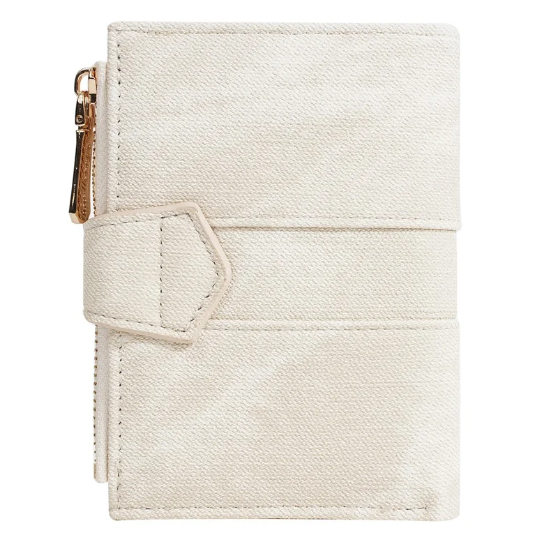 BAELLERRY N8354 Mini Geldbörse Kompakt Schlank Münzbörse Trendiges Design Faltbare Geldbörse - Beige