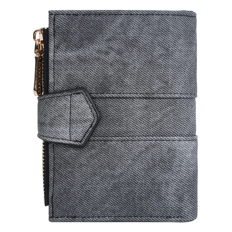 BAELLERRY N8354 Mini Wallet Compact Slim Coin Purse Trendy Design Folding Money Bag - Black