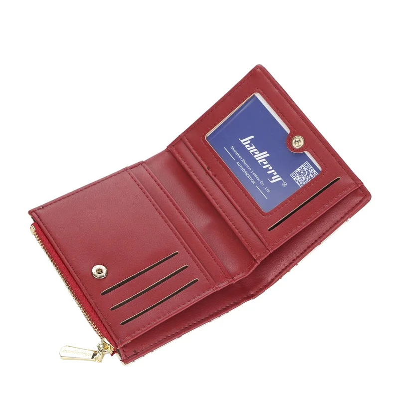 Carteira BAELLERRY DR078 Multi-Cartões com Zíper, Porta-Moedas em Couro PU - Bege