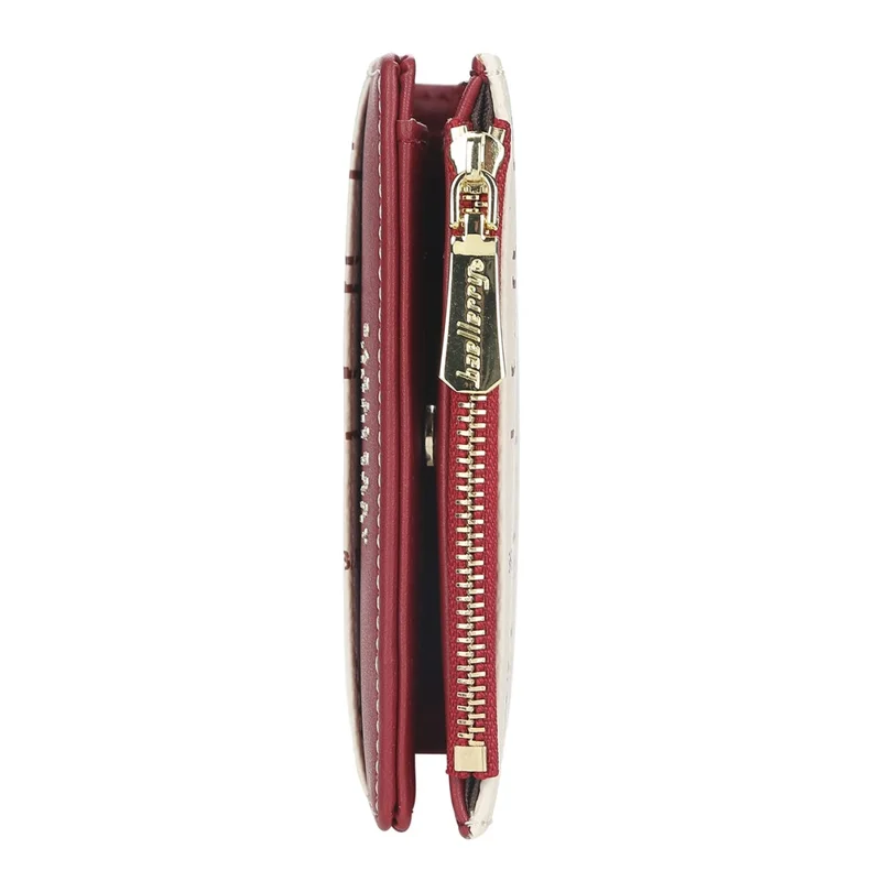 Carteira BAELLERRY DR078 Multi-Cartões com Zíper, Porta-Moedas em Couro PU - Bege